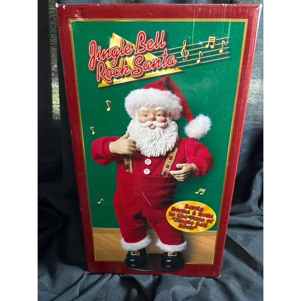 Rock Santa Collectibles Jingle Bell Rock Santa Animated Musical 1998 Vintage